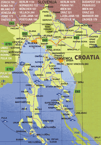 auto karta primorsko goranske županije Crikvenica Hrvatska privatni smještaj crikvenica apartmani sobe  auto karta primorsko goranske županije